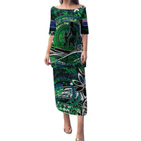 Father's Day New Zealand Puletasi Special Dad Polynesia Paradise DT02 Long Dress Green - Polynesian Pride