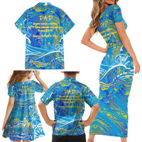 Father's Day Tuvalu Family Matching Short Sleeve Bodycon Dress and Hawaiian Shirt Special Dad Polynesia Paradise