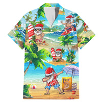 Guam Christmas Family Matching Mermaid Dress and Hawaiian Shirt Santa Claus Beach and Wave DT02 Dad's Shirt - Short Sleeve Art - Polynesian Pride