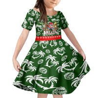 Guam Christmas Family Matching Summer Maxi Dress and Hawaiian Shirt Felis Pusgua Tropical Xmas Patterns DT02 Daughter's Dress Green - Polynesian Pride