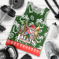 Guam Christmas Men Tank Top Felis Pusgua Tropical Xmas Patterns DT02 Green - Polynesian Pride