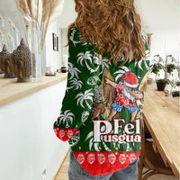 Guam Christmas Women Casual Shirt Felis Pusgua Tropical Xmas Patterns DT02 - Polynesian Pride