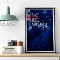 Personalised New Zealand Canvas Wall Art Aotearoa Map Silver Fern DT02 - Polynesian Pride