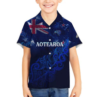 Personalised New Zealand Hawaiian Shirt Aotearoa Map Silver Fern DT02 - Polynesian Pride