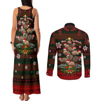 Meri Kirihimete New Zealand Couples Matching Tank Maxi Dress and Long Sleeve Button Shirts Christmas Kiwi Maori DT02 - Polynesian Pride