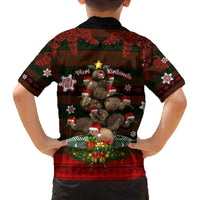 Meri Kirihimete New Zealand Family Matching Long Sleeve Bodycon Dress and Hawaiian Shirt Christmas Kiwi Maori DT02 - Polynesian Pride