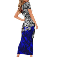 Philippines Bonifacio Day Short Sleeve Bodycon Dress DT02 - Polynesian Pride