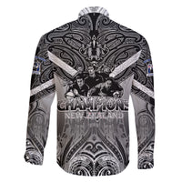 New Zealand Family Matching Off Shoulder Long Sleeve Dress and Hawaiian Shirt Rugby Aotearoa Champions DT02 - Polynesian Pride