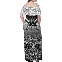 New Zealand Family Matching Off Shoulder Maxi Dress and Hawaiian Shirt Rugby Aotearoa Champions DT02 - Polynesian Pride