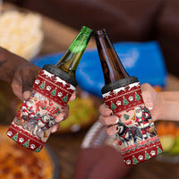 Dog Sled Christmas 4 in 1 Can Cooler Tumbler Husky Sleigh Ride Design - Polynesian Pride