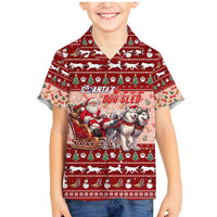 Dog Sled Christmas Family Matching Mermaid Dress and Hawaiian Shirt Husky Sleigh Ride Design - Polynesian Pride
