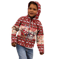 Dog Sled Christmas Kid Hoodie Husky Sleigh Ride Design - Polynesian Pride