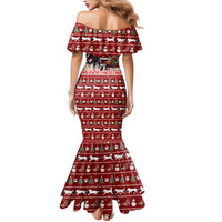Dog Sled Christmas Mermaid Dress Husky Sleigh Ride Design - Polynesian Pride