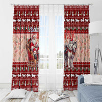 Dog Sled Christmas Window Curtain Husky Sleigh Ride Design - Polynesian Pride