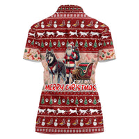 Dog Sled Christmas Women Polo Shirt Husky Sleigh Ride Design - Polynesian Pride