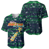 Merry Christmas New Zealand Baseball Jersey Xmas Travel Map - Polynesian Pride