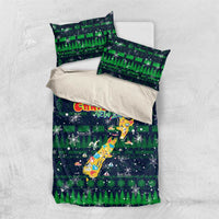 Merry Christmas New Zealand Bedding Set Xmas Travel Map - Polynesian Pride