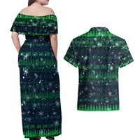 Merry Christmas New Zealand Couples Matching Off Shoulder Maxi Dress and Hawaiian Shirt Xmas Travel Map - Polynesian Pride