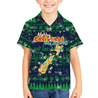 Merry Christmas New Zealand Family Matching Off The Shoulder Long Sleeve Dress and Hawaiian Shirt Xmas Travel Map - Polynesian Pride