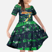 Merry Christmas New Zealand Family Matching Off Shoulder Maxi Dress and Hawaiian Shirt Xmas Travel Map - Polynesian Pride