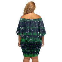 Merry Christmas New Zealand Family Matching Off Shoulder Short Dress and Hawaiian Shirt Xmas Travel Map - Polynesian Pride