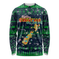 Merry Christmas New Zealand Long Sleeve Shirt Xmas Travel Map - Polynesian Pride