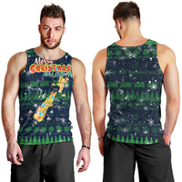 Merry Christmas New Zealand Men Tank Top Xmas Travel Map - Polynesian Pride