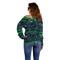 Merry Christmas New Zealand Off Shoulder Sweater Xmas Travel Map - Polynesian Pride