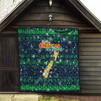 Merry Christmas New Zealand Quilt Xmas Travel Map - Polynesian Pride