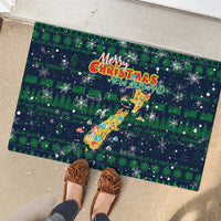 Merry Christmas New Zealand Rubber Doormat Xmas Travel Map - Polynesian Pride