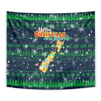 Merry Christmas New Zealand Tapestry Xmas Travel Map - Polynesian Pride
