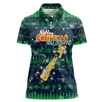 Merry Christmas New Zealand Women Polo Shirt Xmas Travel Map - Polynesian Pride
