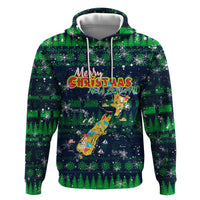 Merry Christmas New Zealand Zip Hoodie Xmas Travel Map - Polynesian Pride