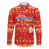 Merry Christmas Hawaii Family Matching Off The Shoulder Long Sleeve Dress and Hawaiian Shirt Xmas Travel Map - Polynesian Pride