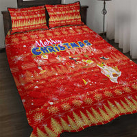 Merry Christmas Hawaii Quilt Bed Set Xmas Travel Map - Polynesian Pride