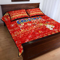 Merry Christmas Hawaii Quilt Bed Set Xmas Travel Map - Polynesian Pride