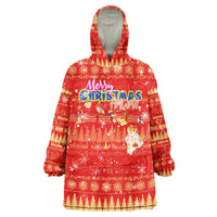 Merry Christmas Hawaii Wearable Blanket Hoodie Xmas Travel Map - Polynesian Pride