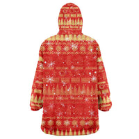 Merry Christmas Hawaii Wearable Blanket Hoodie Xmas Travel Map - Polynesian Pride