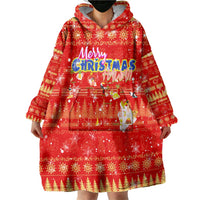 Merry Christmas Hawaii Wearable Blanket Hoodie Xmas Travel Map - Polynesian Pride