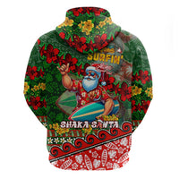 Mele Kalikimaka Shaka Santa Hoodie Hawaiian Surf Christmas Design with Aloha Spirit - Polynesian Pride