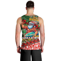 Mele Kalikimaka Shaka Santa Men Tank Top Hawaiian Surf Christmas Design with Aloha Spirit - Polynesian Pride