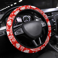 Mele Kalikimaka Shaka Santa Steering Wheel Cover Hawaiian Surf Christmas Design with Aloha Spirit - Polynesian Pride