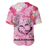 Butterfly Polynesia Breast Cancer Baseball Jersey Nobody Fights Alone Pink Out Tropical Hibiscus DT02 - Polynesian Pride