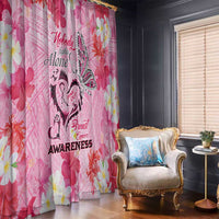 Butterfly Polynesia Breast Cancer Window Curtain Nobody Fights Alone Pink Out Tropical Hibiscus