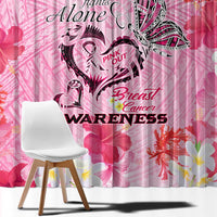 Butterfly Polynesia Breast Cancer Window Curtain Nobody Fights Alone Pink Out Tropical Hibiscus