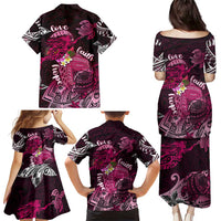 Breast Cancer Mermaid Polynesia Family Matching Puletasi and Hawaiian Shirt Faith Hope Love