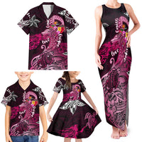 Breast Cancer Mermaid Polynesia Family Matching Tank Maxi Dress and Hawaiian Shirt Faith Hope Love