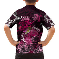 Breast Cancer Mermaid Polynesia Kid Hawaiian Shirt Faith Hope Love