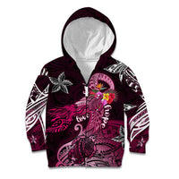 Breast Cancer Mermaid Polynesia Kid Hoodie Faith Hope Love DT02 Zip Hoodie Pink - Polynesian Pride