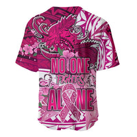 Breast Cancer Awareness Hawaii Baseball Jersey Polynesia Girl Nobody Fights Alone